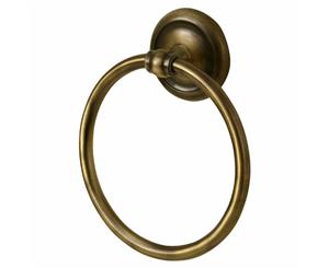 Retro Bathroom Antique Brass Wall Mounted Towel Ring Round Dressing-Gown Hanger