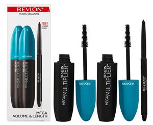 Revlon 3-Piece Mega Multiplier Mascara & ColorStay Eyeliner Travel Set