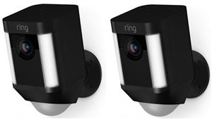 Ring Spotlight Cam Battery Security Camera Bundle - Black