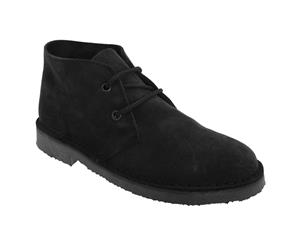 Roamers Mens Real Suede Unlined Desert Boots (Black) - DF111