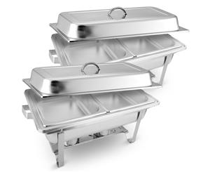SOGA 2X Stainless Steel Chafing Food Warmer Catering Dish 2x4.5L Dual Trays
