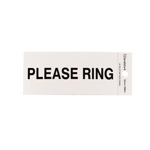 Sandleford 100 x 50mm Please Ring Silver Self Adhesive Sign