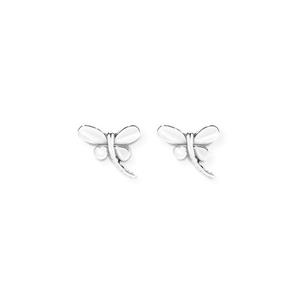 Silver Oxidised Dragonfly Stud Earrings