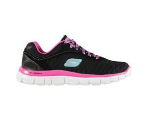 Skechers Girls Appeal EC Junior Trainers Training Sports Runners Shoes Sneakers - Black/Pink