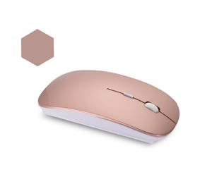 Slim 2.4GHz Optical Wireless Mouse Mice With USB Receiver for PC Laptop-Rose gold