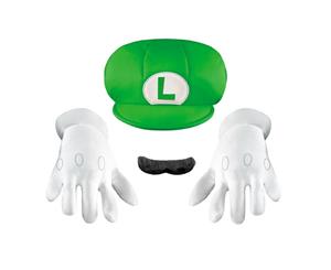 Super Mario Bros. Luigi Hat Gloves & Mustache Child Costume Accessory Kit