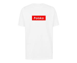 The T-Shirt Factory Mens Polska Poland Box Logo T-Shirt (White) - TF673