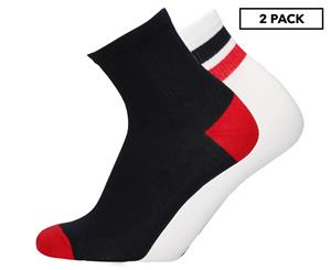 Tommy Hilfiger Women's Size 6-9.5 Logo 85 Sock 2-Pack - White/Navy