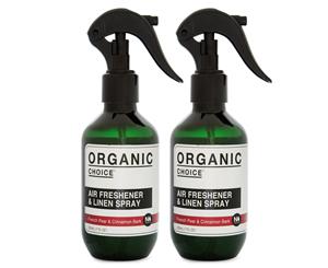 2 x Organic Choice Air Freshener & Linen Spray French Pear & Cinnamon Bark 200mL