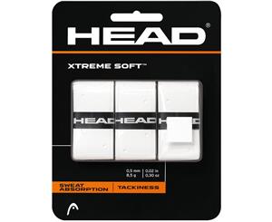 3PK Head XtremeSoft Overgrip Tennis/Squash Racket/Racquet Handle Grip Tape/White