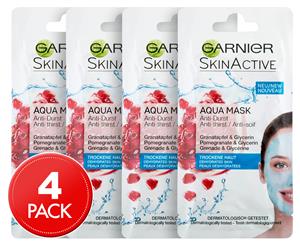4 x Garnier SkinActive Aqua Mask 8mL