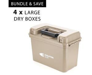 4 x Large Dry Case Weatherproof Box / Dry Box in Desert Tan