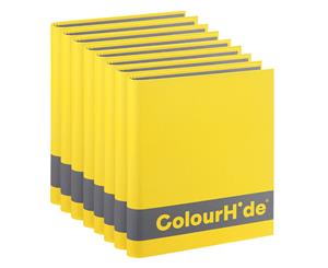 8x ColourHide A4 200 Sheets Silky Touch Ring Binder/Folder File Organiser Yellow