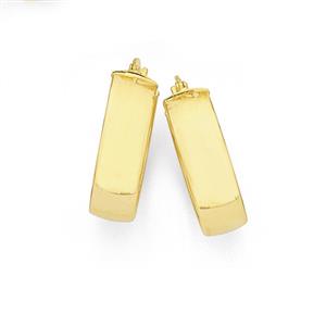 9ct Gold 15mm Polished Hoop Earrings