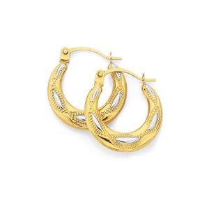 9ct Gold Two Tone Creole Earrings