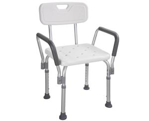Aluminium Adjustable Medical Shower Aid Chair Bathtub Bath Seat Stool Arms Back