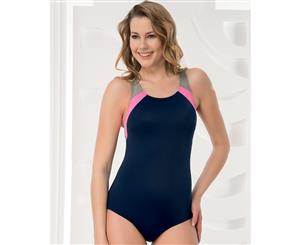 Aqua Perla - Womens - Performance -Navy Blue- One Piece Swimwear- Chlorine resistant