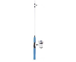 Blue Shakespeare 6 ft Hot Rod Kids Fishing Rod & Reel Combo With Design Your Own Rod Stickers