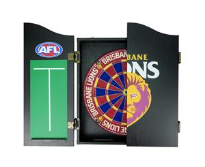 Brisbane Lions AFL Dart Board & Cabinet Set