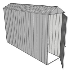 Build-a-Shed 0.8 x 3 x 2.3m Gable Single Hinged Door Shed - Zinc