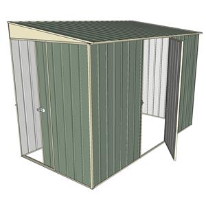 Build-a-Shed 1.5 x 3 x 2m Single Hinged Side Door Skillion Shed - Green