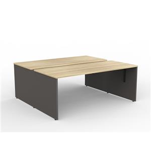 CeVello 1500 x 800mm Oak And Charcoal Two User Double Sided Desk