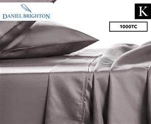 Daniel Brighton 1000TC Luxury Cotton Rich King Sheet Set - Charcoal