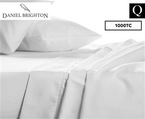 Daniel Brighton 1000TC Luxury Cotton Rich Queen Bed Sheet Set - White