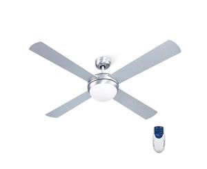 Devanti Ceiling Fan With Light Remote Fans 52'' 130cm Aluminum Finish 4 Blades