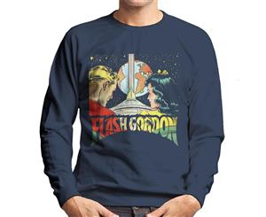 Flash Gordon With Dale Space Flight Men's Sweatshirt - Navy Blue