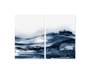 Forest Blue canvas art print - set of 2 - None