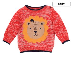 Fox & Finch Baby Big Top Lion Sweater - Red Marle