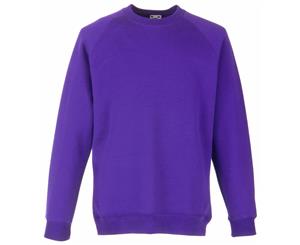 Fruit Of The Loom Childrens Unisex Raglan Sleeve Sweatshirt (Purple) - BC1365