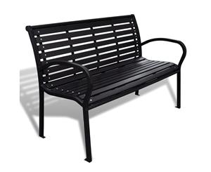 Garden Bench with Steel Frame Outdoor Park Lounge Patio Chair Seat
