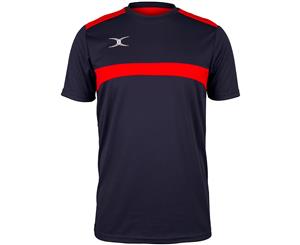 Gilbert Rugby Mens Photon Polyester Breathable T Shirt Tee - Dark Navy/ Red