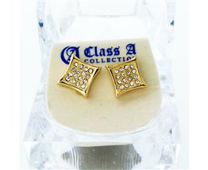 Gold Bling Iced Out Earrings - PAVE KITE 10mm - Gold