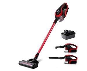 Handheld Vacuum Cleaner Cordless Stick Handstick Bagless Car Vac Portable Lightweight Recharge w/ Spare Battery 150W Red