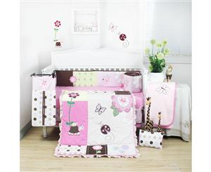 Joy Baby 8 Pcs Flower Baby Girls Cot Bedding Linen Set