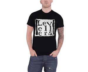 Levellers T Shirt Classic Band Logo Levelling The Land Official Mens - Black