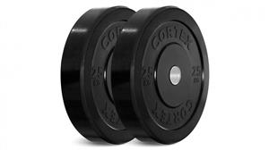 Lifespan Fitness Cortex 25KG Bumper Plate Pair - Black