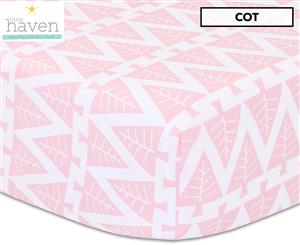 Little Haven Cot Fitted Sheet - Oh Deer Pink/White