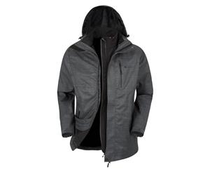 Mountain Warehouse Mens 3 in 1 Waterproof Coat Rain Jacket Softshell Inner - Grey