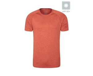 Mountain Warehouse Mens IsoCool Agra Striped Tee w/ Highly Breathable Fabric - Burnt Orange
