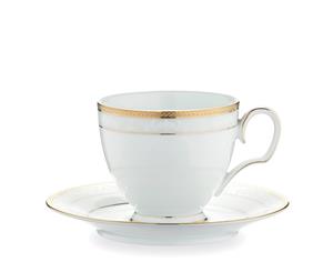 Noritake Hampshire Gold Tea Cup & Saucer Set 250ml White