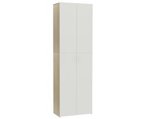 Office Cabinet White and Sonoma Chipboard Filing Document Storage Unit