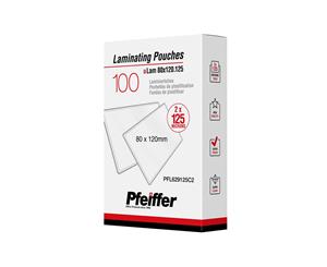 Pfeiffer Laminating Pouches 80 X 120 Mm 125 Mic 100-Pack (C)