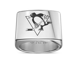 Pittsburgh Penguins Ring For Men In Sterling Silver Design by BIXLER - Sterling Silver