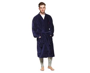 Polo Ralph Lauren Men's Solid Velour Kimono Robe - Navy