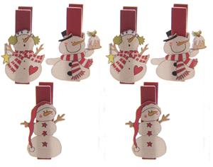 Puckator Novelty Snowman Mini Pegs Pack of 6