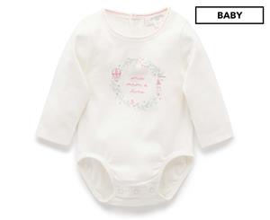 Purebaby Baby Make A Wish Bodysuit - Vanilla